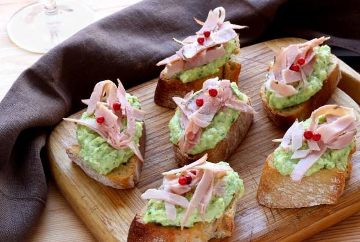 Crostinis Courgette et jambon Catering ile Maurice