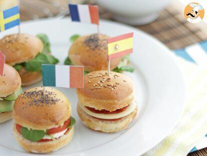 Canapé mini burger de fromage traiteur ile Maurice